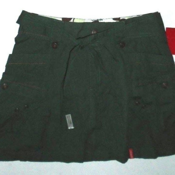 Vintage Rare Fashion 6 Pockets Belted Drawstring Bottom Edge Area Cargo Skirt - Picture 5 of 6